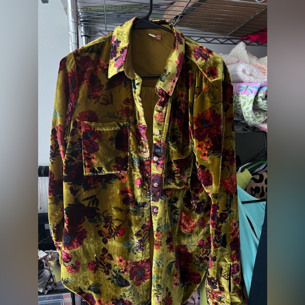 Anthropologie Pilcro Velvet Shirt